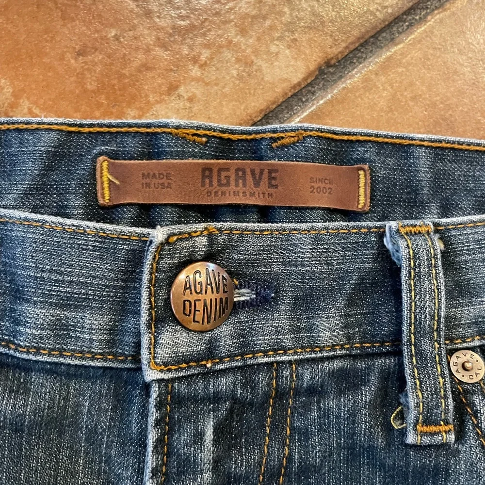 AGAVE MADE IN USA Classic Straight Gringo Jeans in Blue Brown Flex Size 34 $198 - Picture 7 of 11
